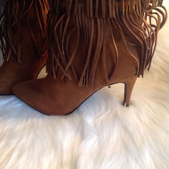 “ On Sale” Fringed Knee High - High Heel Boots - Picture 3 of 8